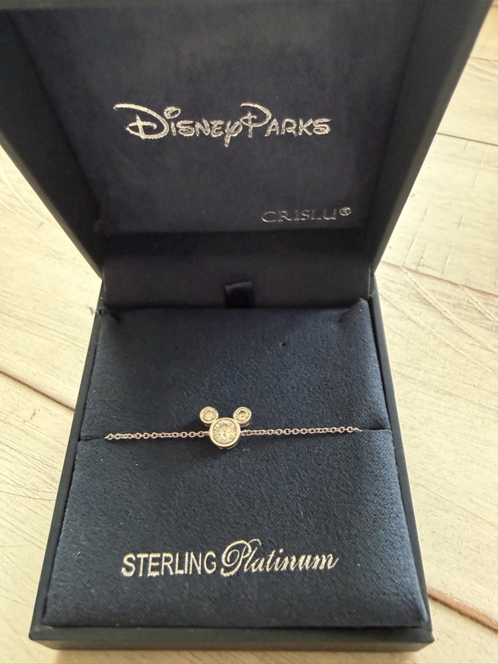 Disney Parks Mickey Mouse Icon Bracelet by CRISLU Sterling Silver Brand New